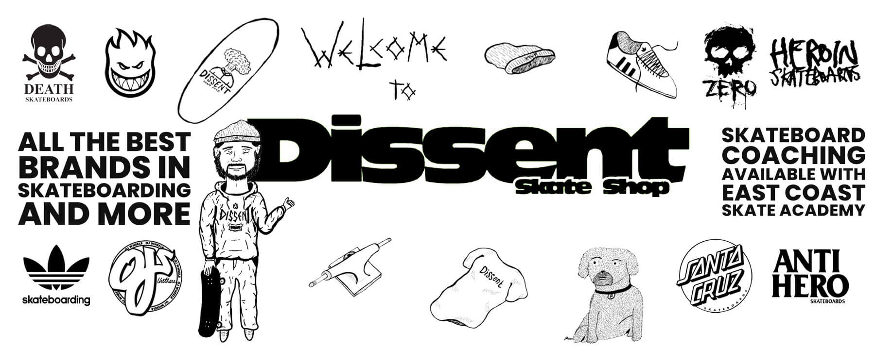 Dissent Skate Shop Main Menu