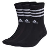 adidas 3 Stripes Cushioned Crew Socks 3 Pack Unisex Black