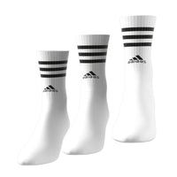 adidas 3 Stripes Cushioned Crew Socks 3 Pack Unisex White