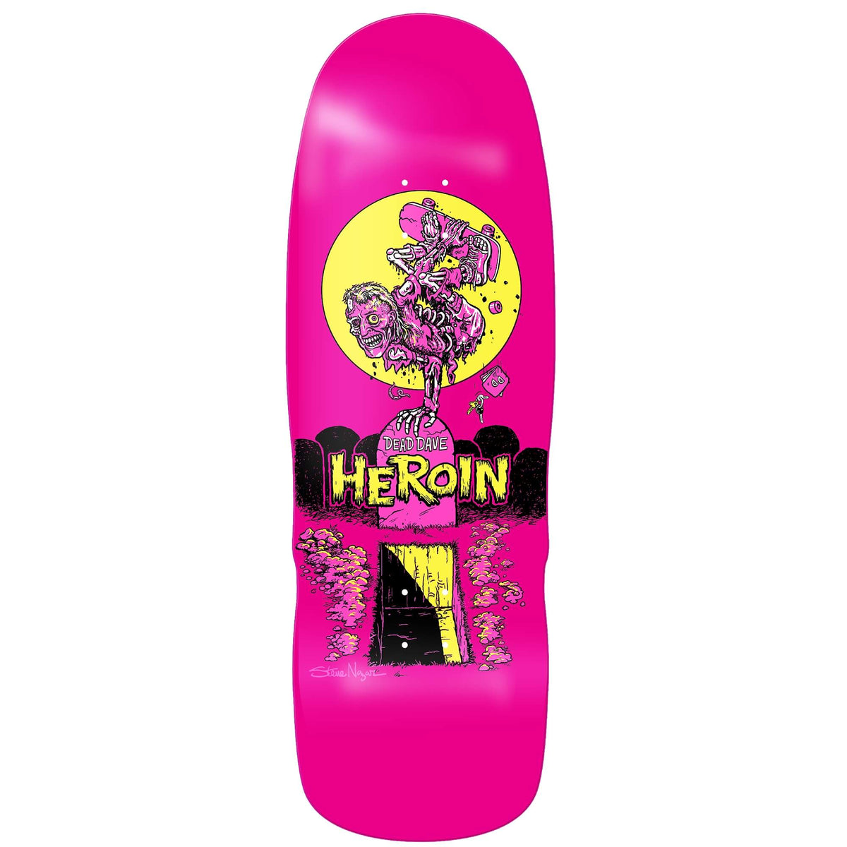 Heroin Skateboards Dead Dave Skate Zombie Deck 10.4" Pink