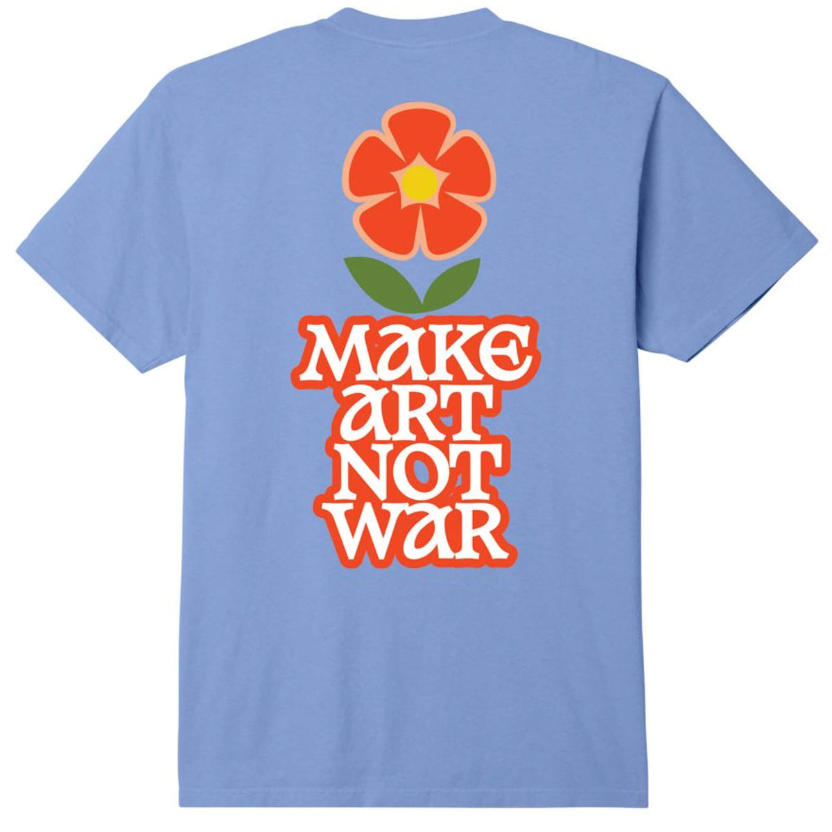 OBEY Make Art Not War Flower Skateboarding T-Shirt Pigment Hydrangea